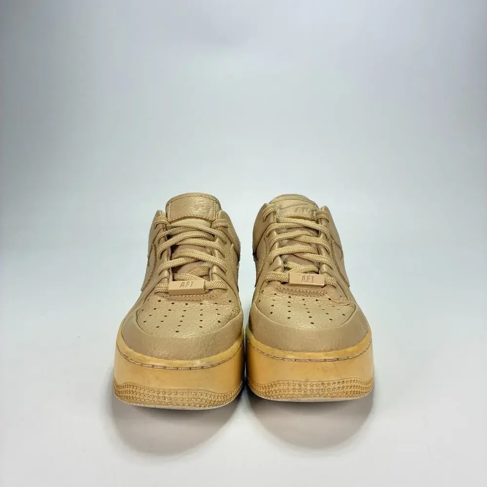 Nike Air Force 1 Sage Low Club Gold Platform Sneakers CT0012-200 Women's Size 7